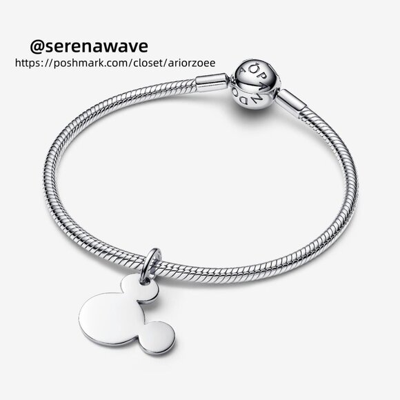 Pandora Disney Mickey Mouse Engravable Dangle Charm - Picture 4 of 7